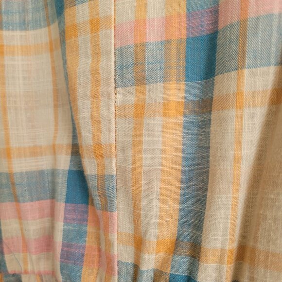 Drew Plaid Cotton Puff Sleeve Dress Size S NWT - Picture 5 of 10